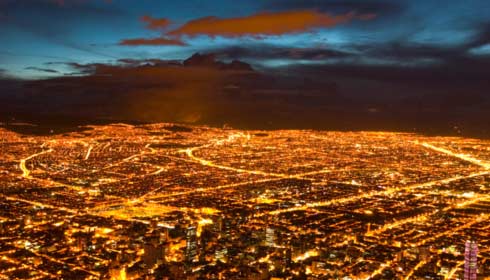 City lights in Bogot