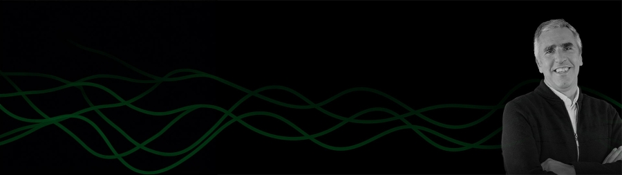 A green lines on a black background