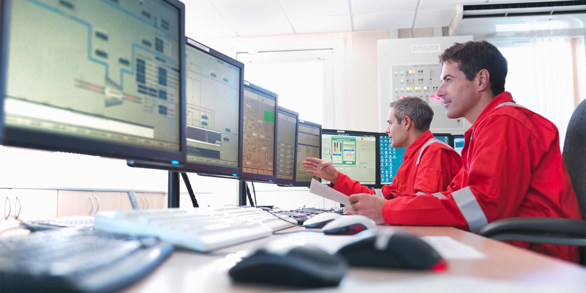 lady in control room