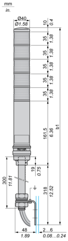 XVC4B15S - Complete pre wired monolithic tower light, Harmony XVC, plastic, red, 40mm, tube mounting, steady or flashing, buzzer, IP23, 24V AC DC | Schneider Electric USA XVC4B15S - Complete pre wired monolithic tower light, Harmony XVC, plastic, red, 40mm, tube mounting, steady or flashing, buzzer, IP23, 24V AC DC | Schneider Electric USA