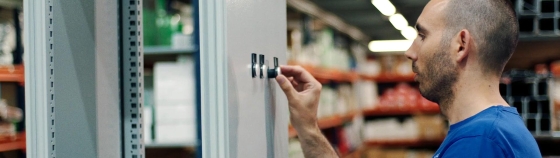 man checking panel box
