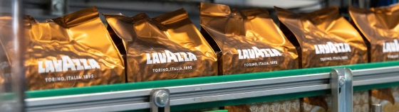 A group of bags on a conveyor belt