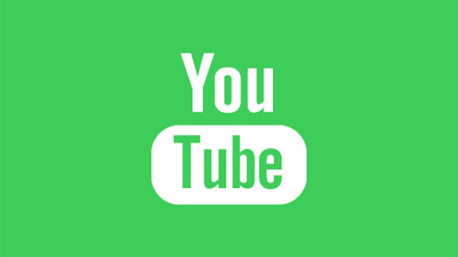 youtube logo on green background