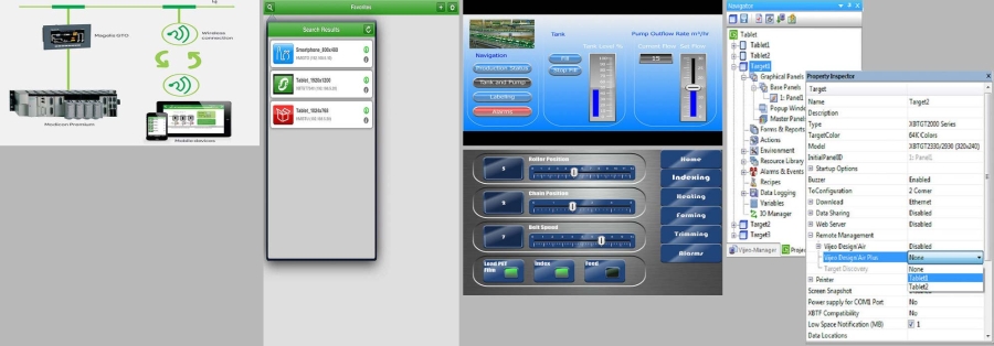 Screenshots of the Vijeo Design Air app