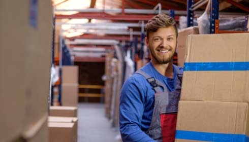 Man working in warehouse