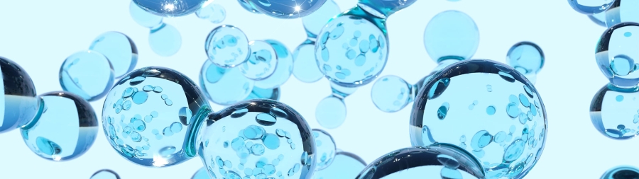 water bubbles, particles dividing into smaller ones
