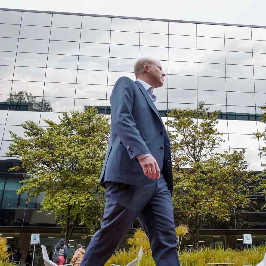 A men is walking