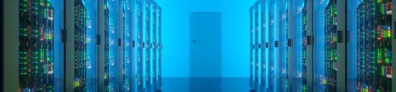 Server room in data center. Telecommunication equipment