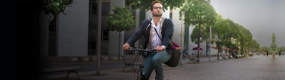 A person riding a bicycle