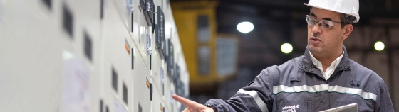technician performing condition based maintenance for electric facilities