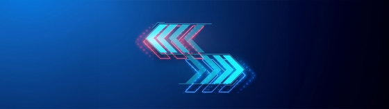 A blue and pink arrows