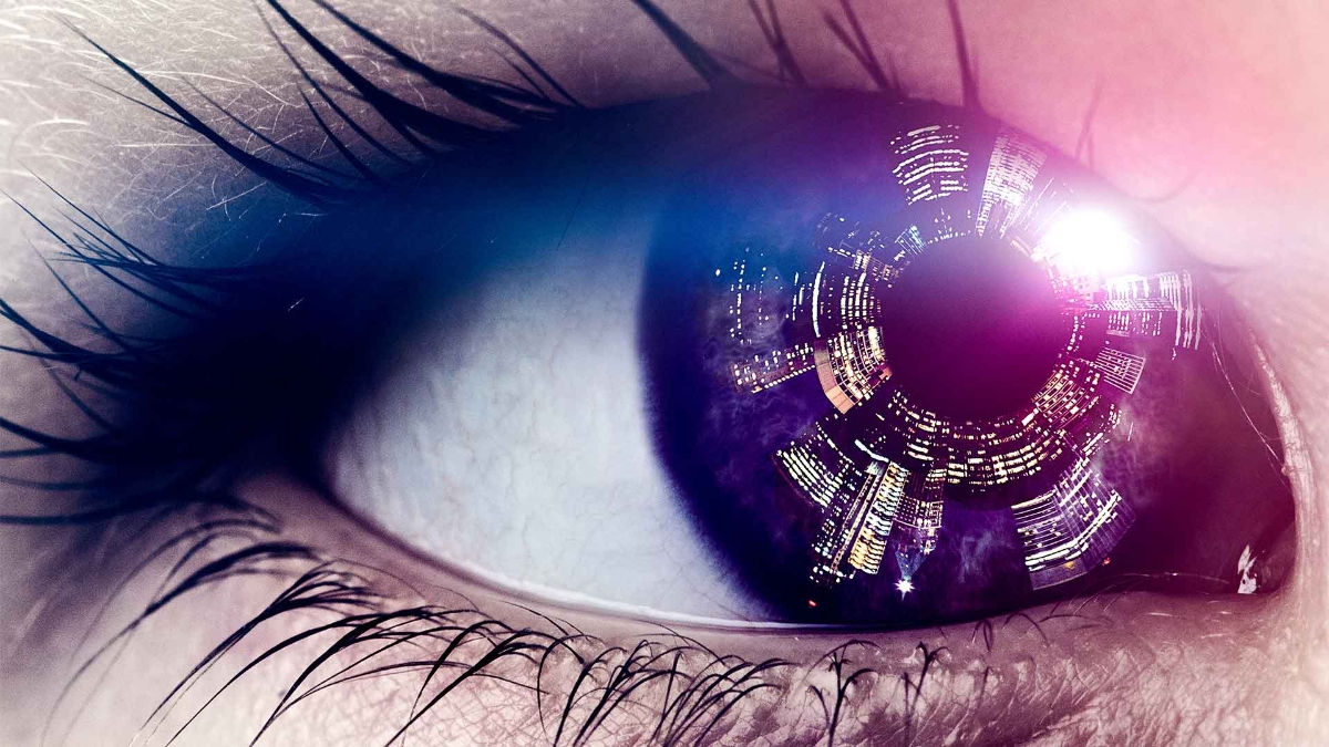 A close up of an eye