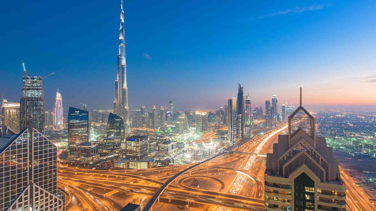 wide view of modern city