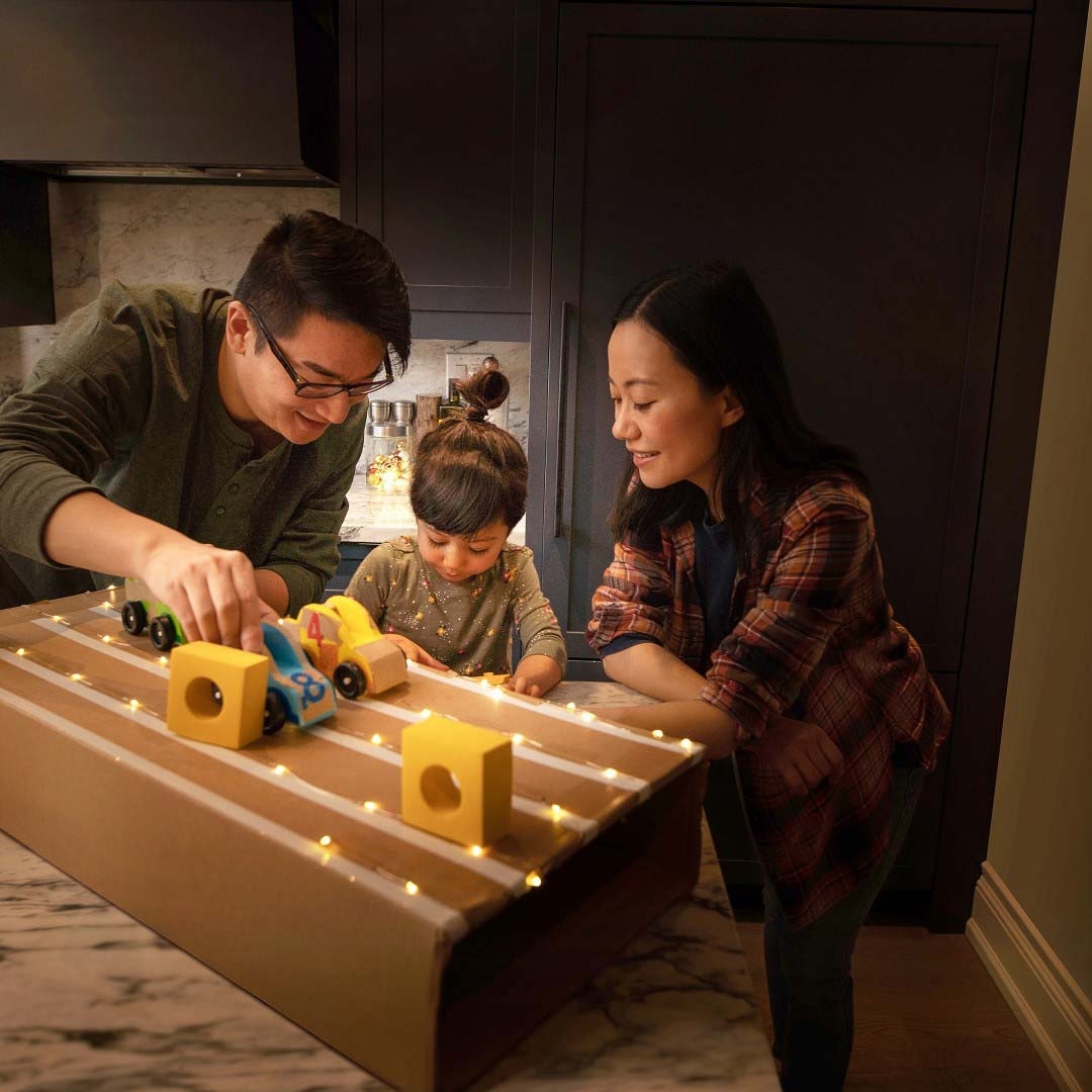 A family celebrating