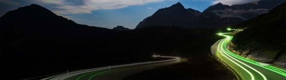 night view of hilly area 