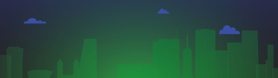 Future city with green colors