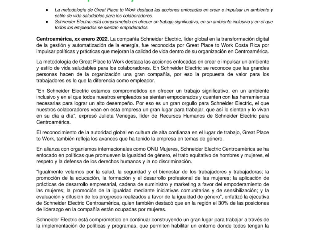Schneider Electric Centroamérica es reconocida por Great Place to Work.pdf
