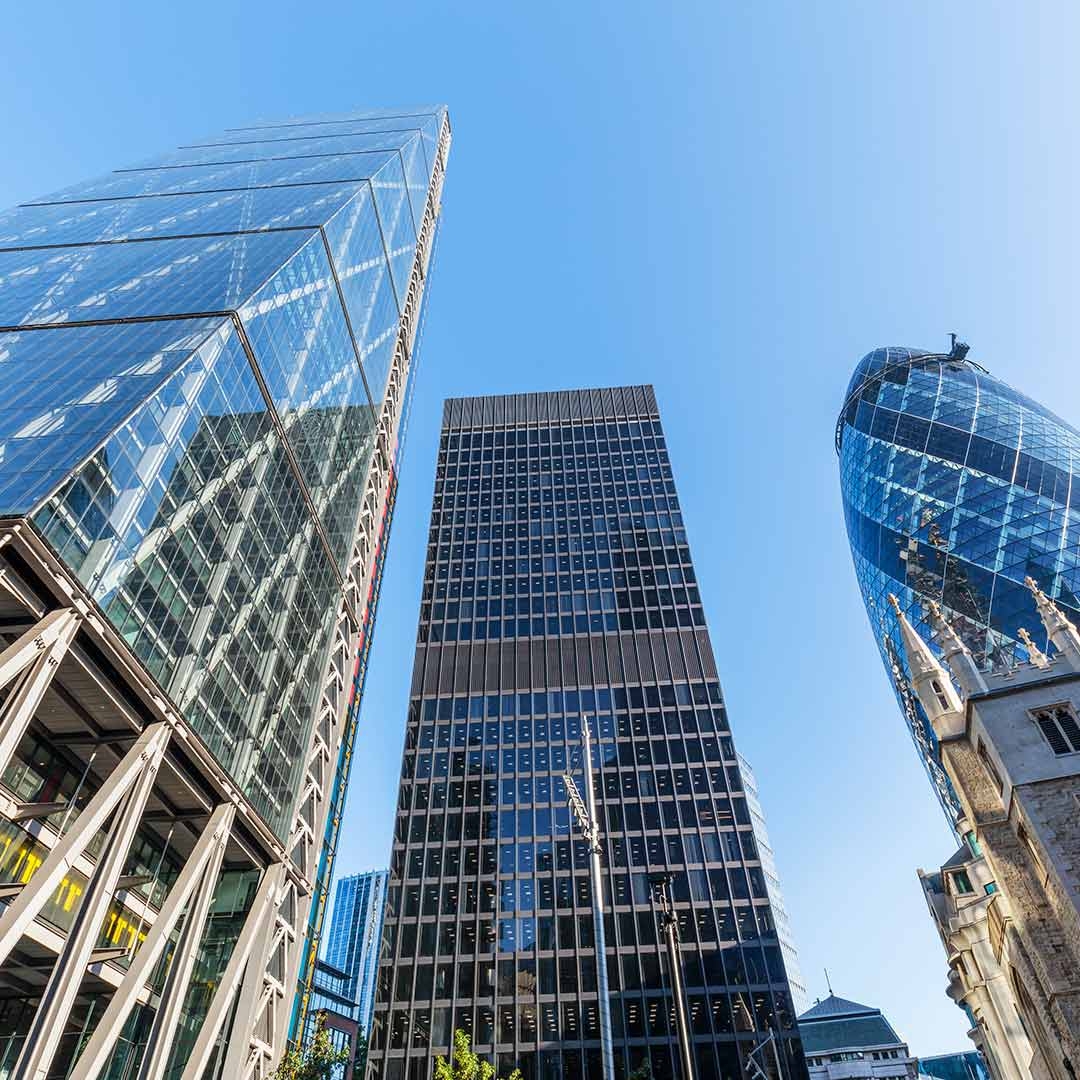 sky scrapers looking up