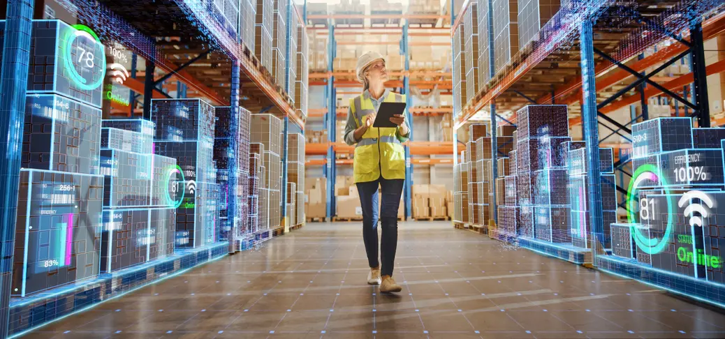 A person in a warehouse