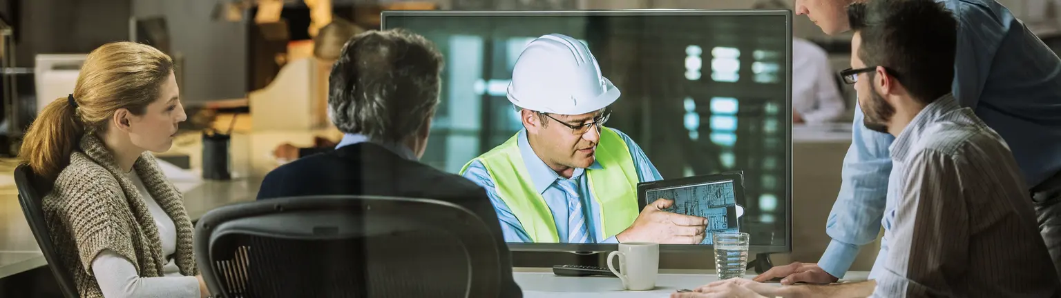 Man watching technican on the computer
