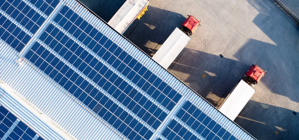 solar panels on a roof