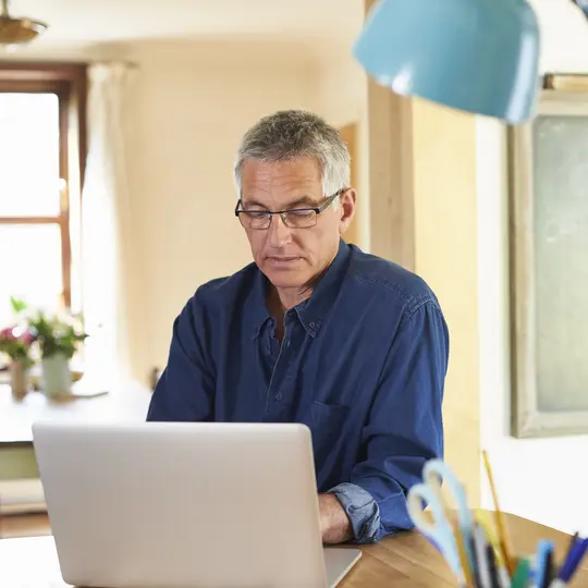 Man working on a laptop