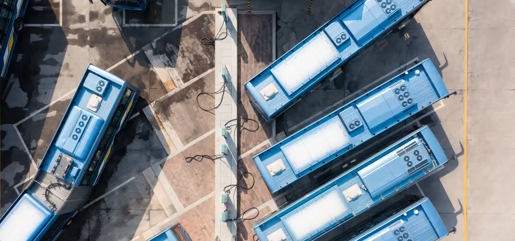 cargo lorries seen from above