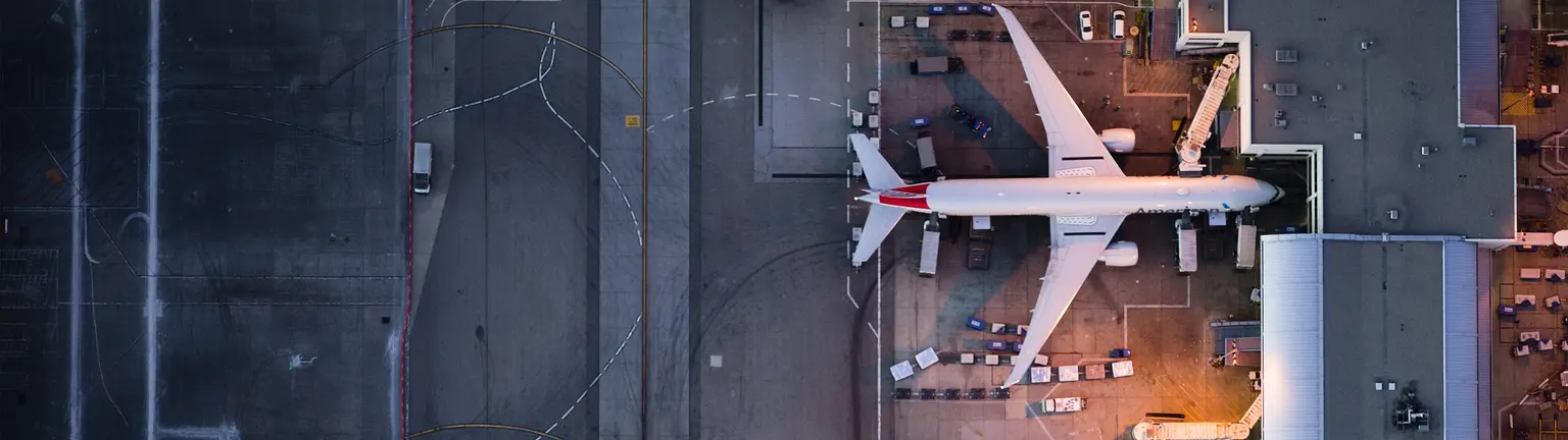 Airport in the evening