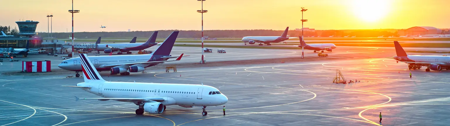airport at sunset