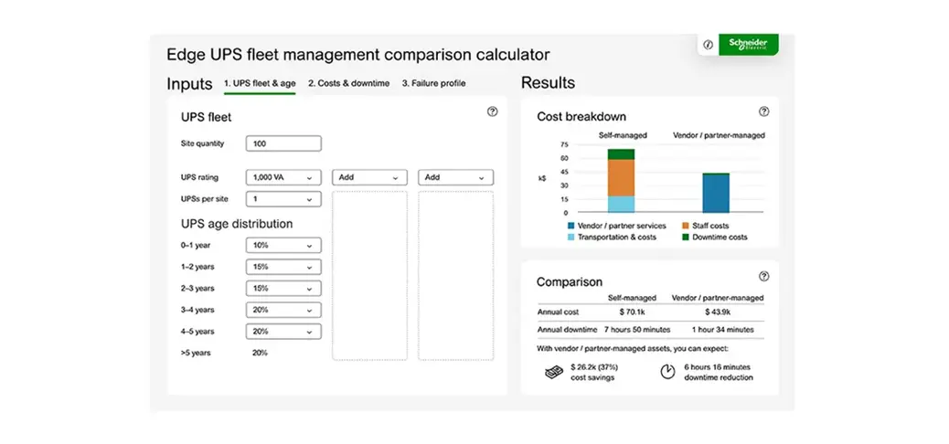 Edge UPS fleet management calculator