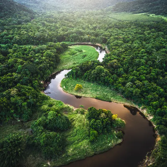 Drone footage of a river