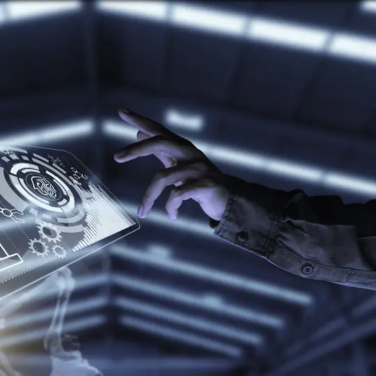 Hand with holograms