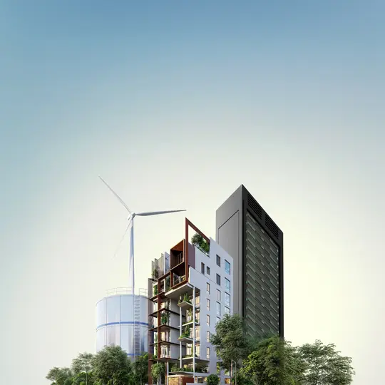 Energiecentrale die gebruikmaakt van hernieuwbare zonne-energie