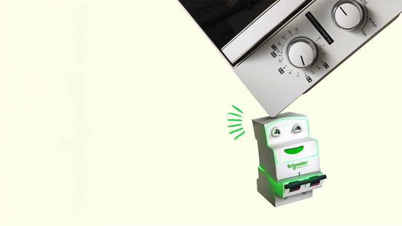 A microwave oven and a robot