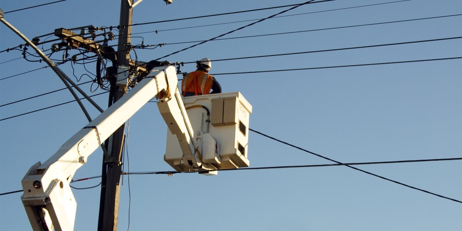 worker working on electrical wires