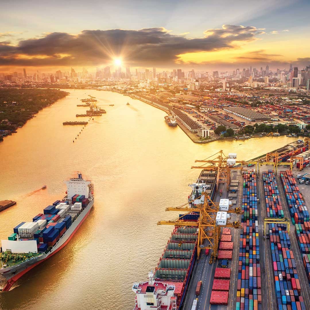 ship port with water