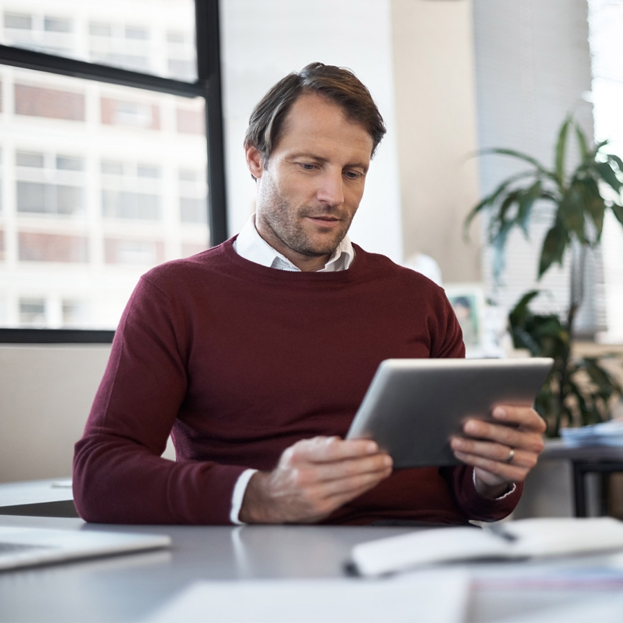 A person using tablet