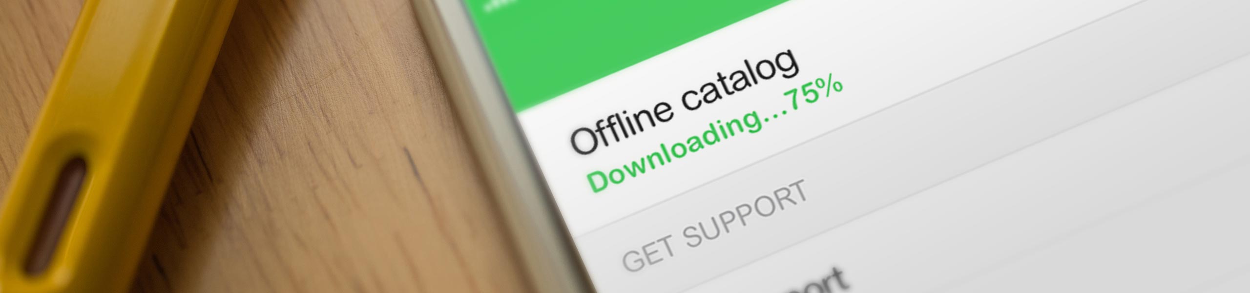 mySchneider app screen of downloading the offline catalog