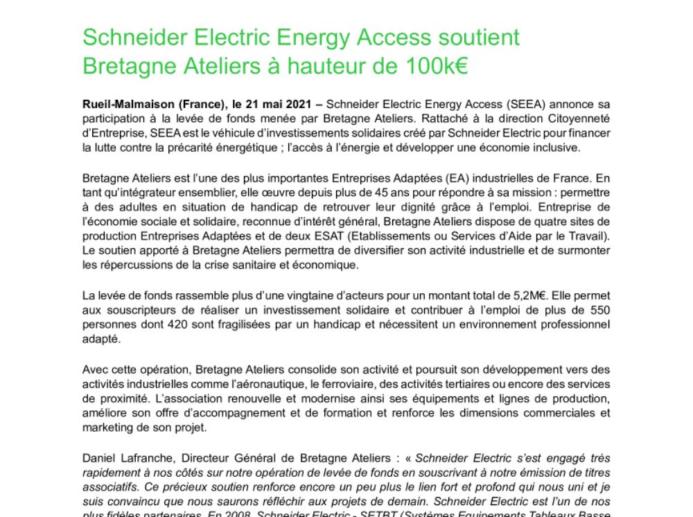 Schneider Electric Energy Access soutient Bretagne Ateliers à hauteur de 100k€  (.pdf)