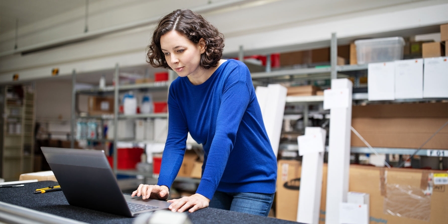 women working in office table