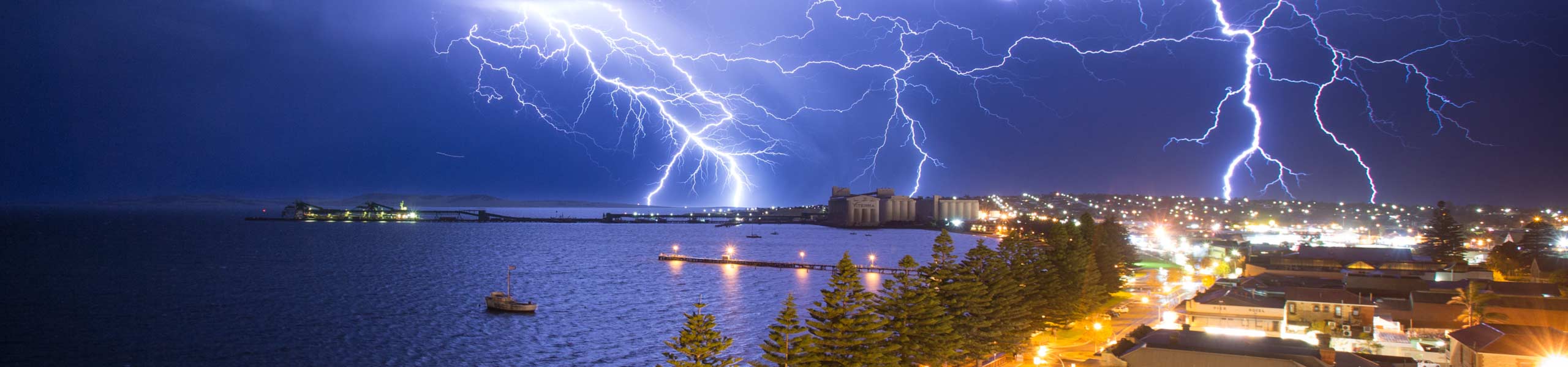 Lightning storm over Port Lincoln. South Australia South Australia Power Network SAPN customer story