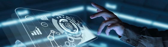A hand touching a tablet