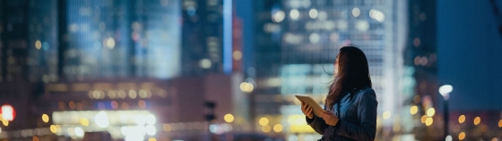 A women looking at the buildings