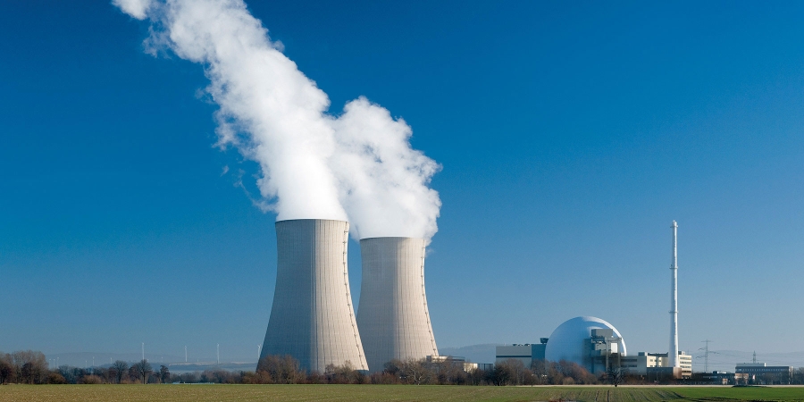 smoke coming out of the nuclear power plant