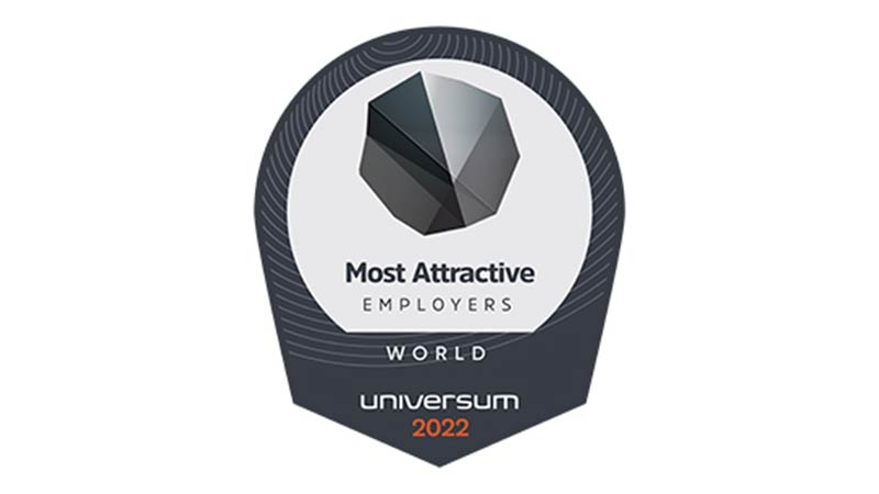 2022 Universum World's Most Attractive Employer recognition
