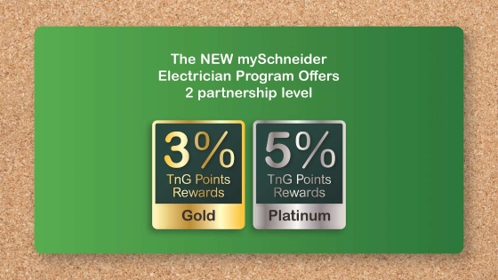  Graphic image of about the new myScheider electrician program offers two partnership levels 