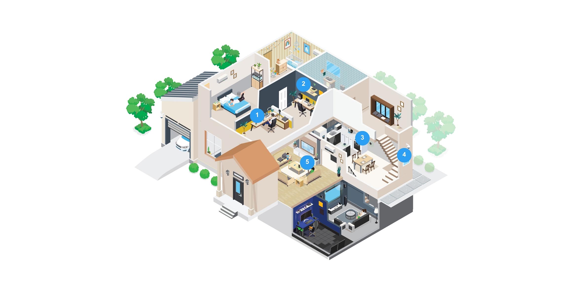 A house with a few rooms