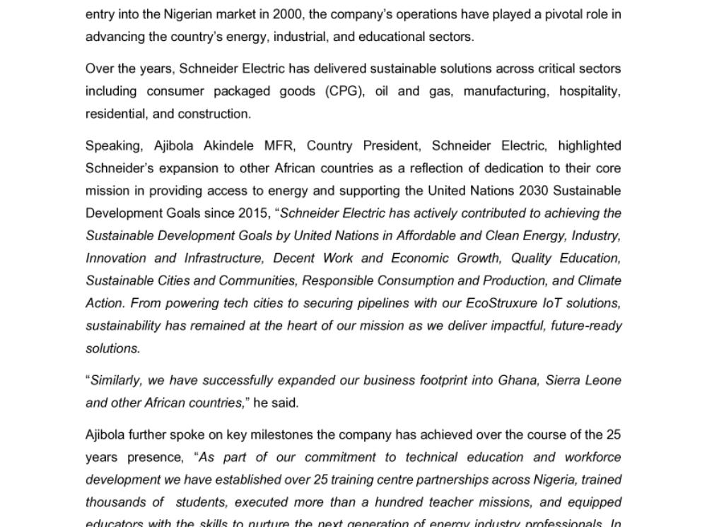 Schneider Electric Celebrates 25 Years of Industrial and Social Impact in Nigeria.pdf