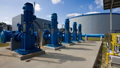 pumps at water management facility