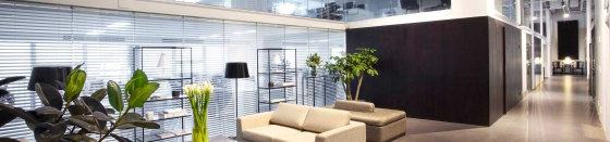 Modern office, smart building, sustainability consulting.